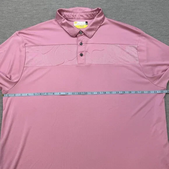 Nicklaus Mens Pink Hibiscus Pattern Golf Polo Shirt Short Sleeve Collared 2XL - Picture 7 of 10
